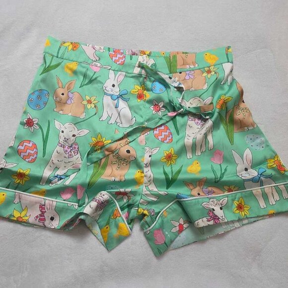 New XL Karen Mabon Anthropologie A basket full of joy bunny & chicks pajama set - Picture 10 of 12